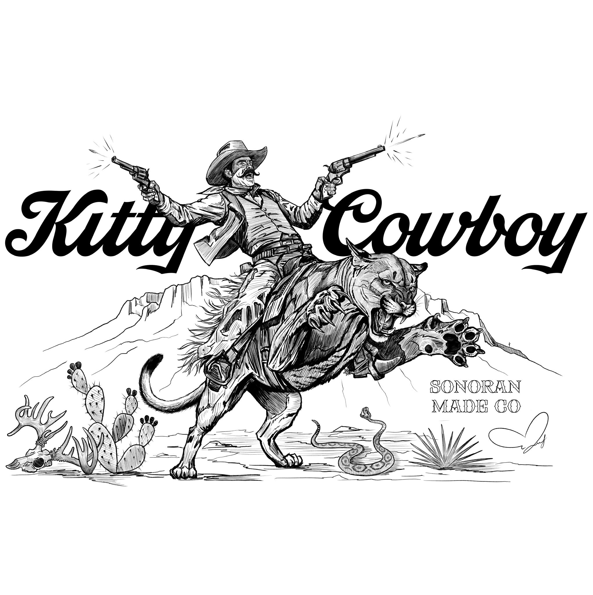 Kitty Cowboy Transfer Sticker